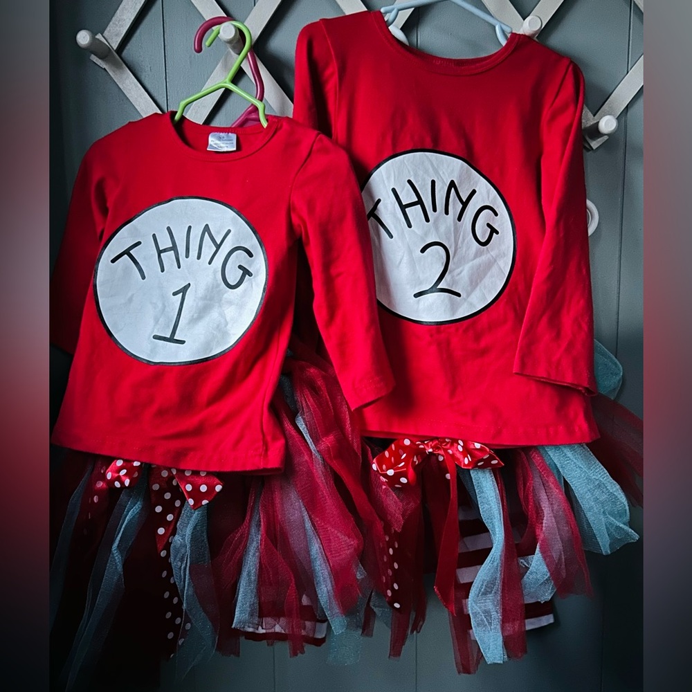 Red Thing 1 and Thing 2 Kids Costume Set